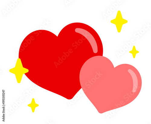 大小のハートキラキラ