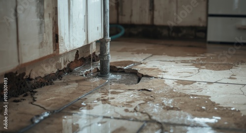 Water seepage from broken p...