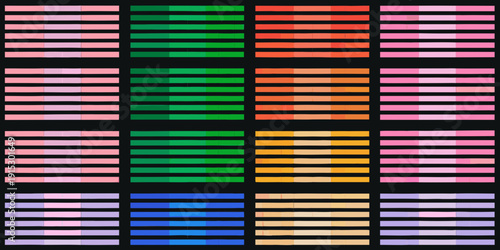 A vibrant grid of rectangular color blocks in varying shades