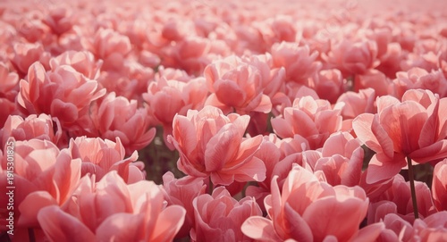 Pink floral field with vintage watercolor texture designed for seasonal nature pattern use