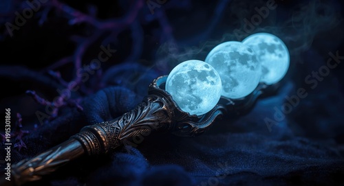 Sorcerer's staff topped wit...