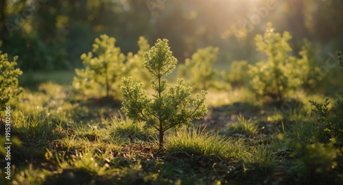 Small trees growing freely ...