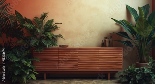 Modern wooden cabinet accen...