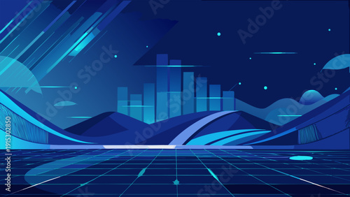 Dark Blue System Monitoring Dashboard Abstract Background – Modern Corporate Tech 8K