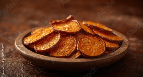 Rustic wooden plate present...
