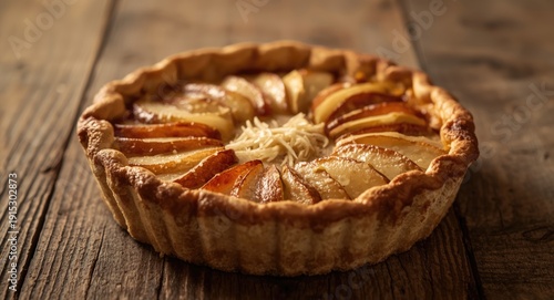 Rustic pie filled with chee...