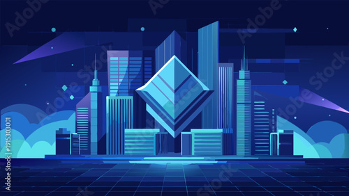 Dark Blue System Monitoring Dashboard Abstract Background – Modern Corporate Tech 8K