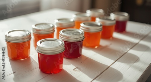 Sweet homemade jam in trans...
