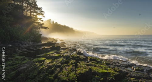 Peaceful coastal scene with...