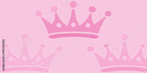 Pink background with two simple crown illustrations slightly textured