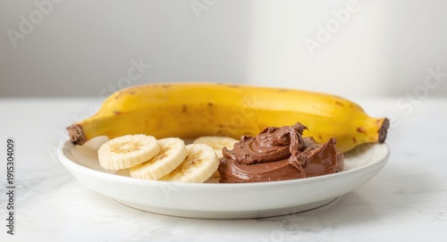 Ripe banana paired with cho...