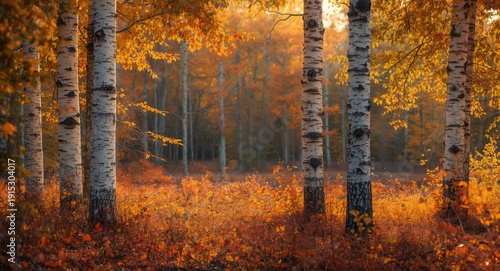 Vibrant fall forest filled ...