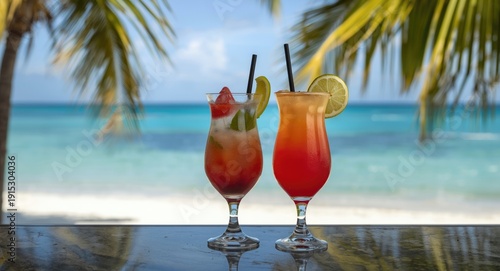 relaxing tropical beach bac...