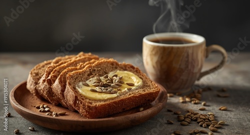 Warm textured breakfast fea...