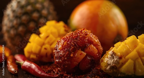 Tropical fruits preserved i...