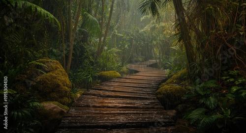 Tranquil rainy day walk acr...