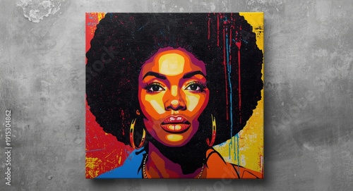 Colorful acrylic portrait o...