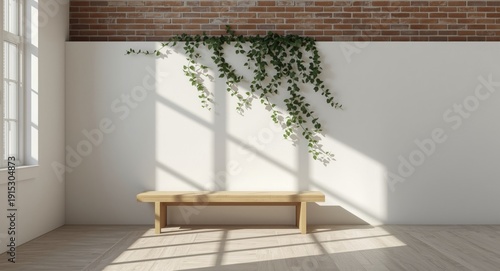 Sunlit minimalist area with...