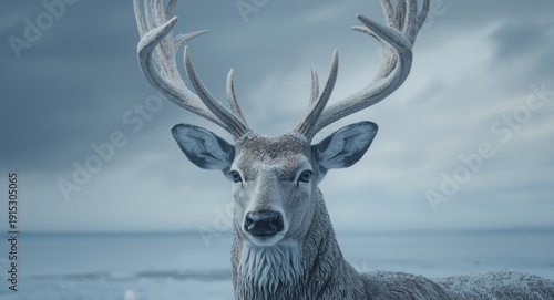 Refined deer head figure gr...