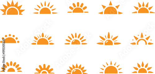 Sun icon vector illustration.