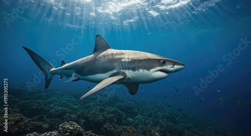 Majestic wild great white s...