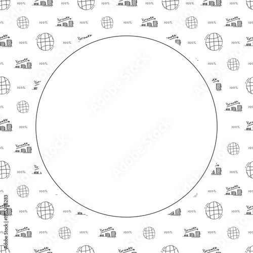 Doodle business plan circle frame, startup growth idea element background