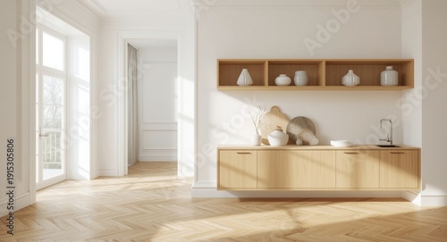 Open bright kitchen design ...