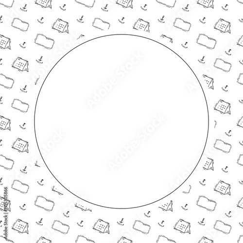 Doodle business plan circle frame, startup growth idea element background