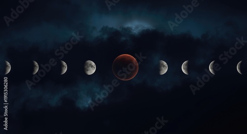 Moon phases in a lunar ecli...
