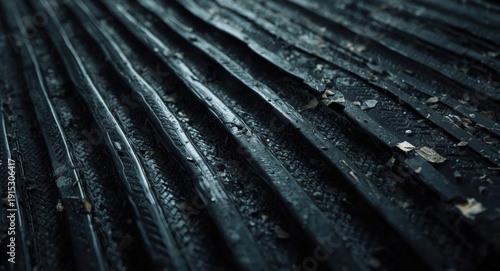 Close up of a black rubber ...