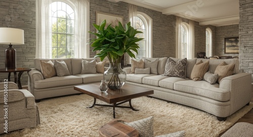 Spacious living room featur...