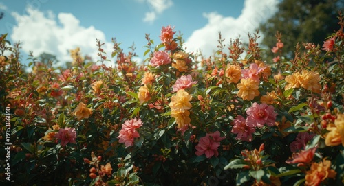 Radiant blossoms in vibrant...