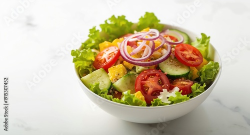 Vibrant fresh salad bowl wi...