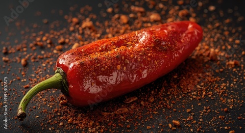Roasted chili pepper in red...