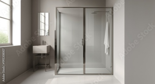 Minimalist bathroom interio...