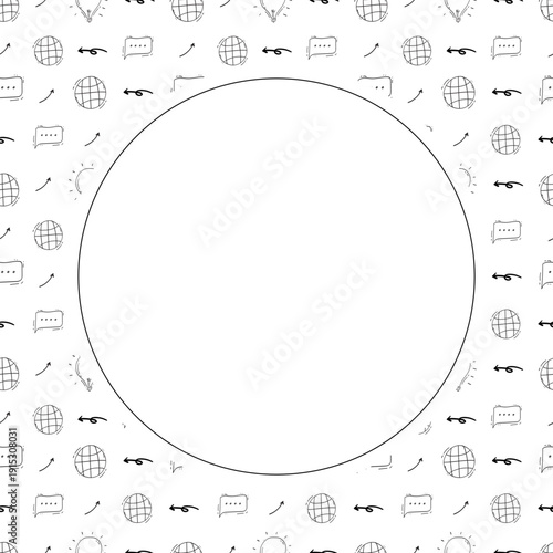 Doodle business plan circle frame, startup growth idea element background