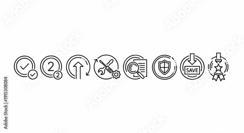 Assorted icons representing various services and facilities. Vector