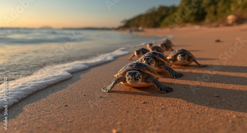 Young sea turtles energetic...