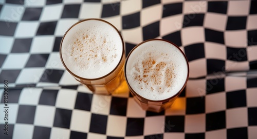 Refreshing glass of beer po...