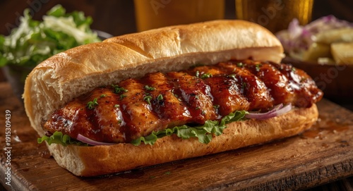 Barbecue glazed chicken gri...