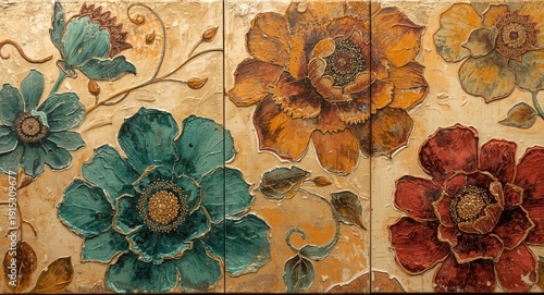Textured canvas triptych wi...