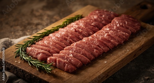 Fresh horse meat fillet sli...