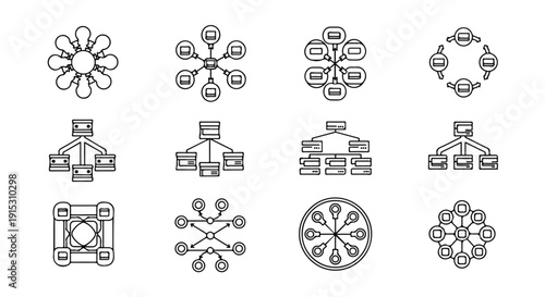 A collection of various types of diagrams and charts used in data visualization Vector
