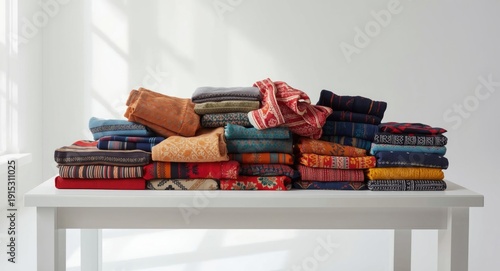 Pile of vibrant cotton clot...