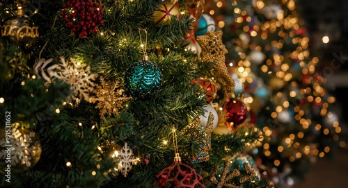 Close view of a Christmas t...