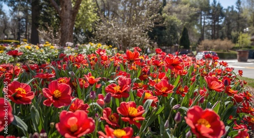 Outdoor spring blooms burst...