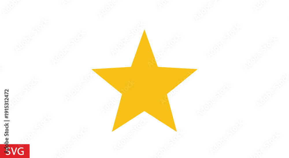 Obraz premium Golden Star Icon on White Background