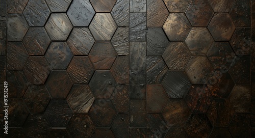 Surface of textured hexagon...