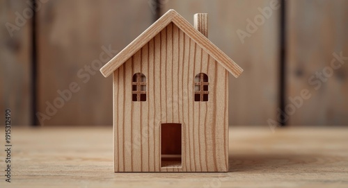 Wooden block house model co...