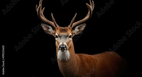 Natural red deer portrait p...